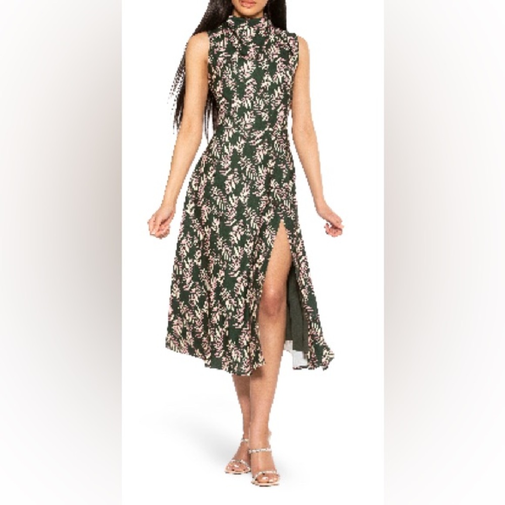 Alexia Admor Veronica draped mock A line midi dress